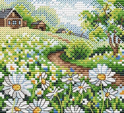 Miniature: Summer Morning. Cross stitch kit. MP Studio M-562