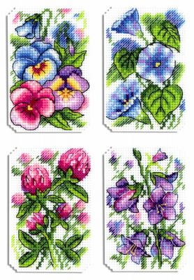 Music of Flowers  Magnets  Cross stitch kit on plastic canvas. MP Studio P-491