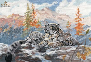 Snow leopards. Cross Stitch Kit Oven 1342