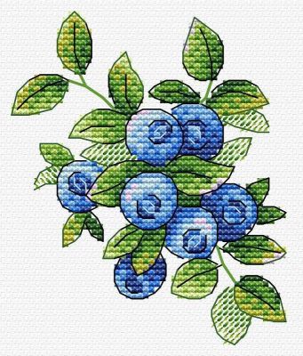 Blueberry mood. Cross stitch kit. MP Studio M-550