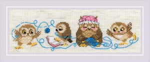 Owl Family. Cross stitch kit. Riolis 1936