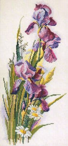 Irises and chamomiles.  Counted Cross stitch kit. Maria Iskusnica 06.002.46