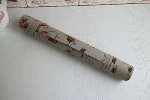 Project Roll/Bag for Embroidery Process, Embroidery Holder, Craft Keeper. Rose in grey pattern.