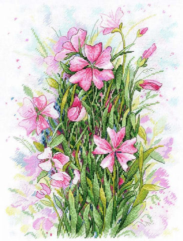 Symphony of flowers. Counted Cross Stitch Kit MP Studio A-034