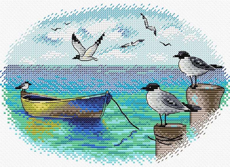 On the pier. Cross stitch kit. MP Studio M-557