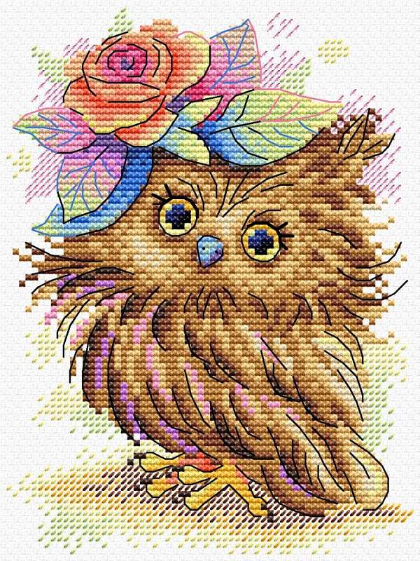 Charming owl. Cross stitch kit. MP Studio M-396