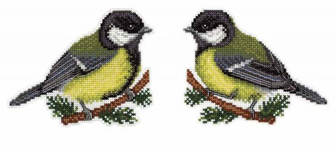 Chickadee. 2D Cross stitch kit on plastic canvas. MP Studio P-157