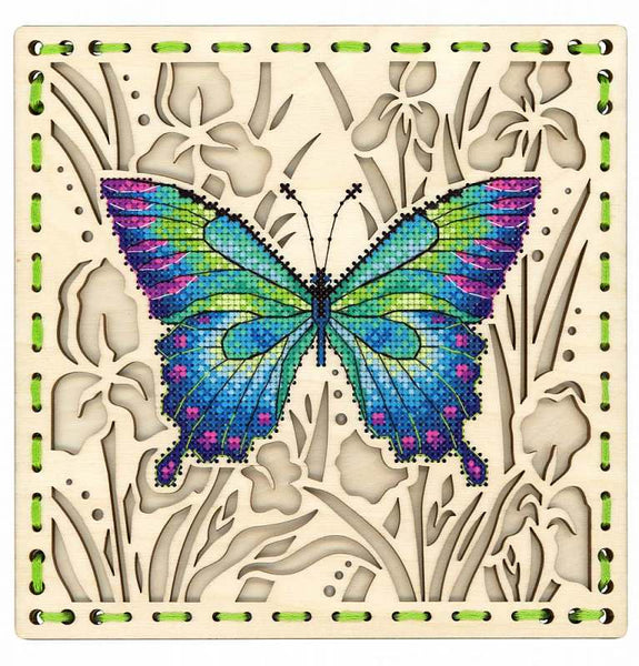 Dragonfly.  Cross stitch kit on wooden base.  MP Studio O-016