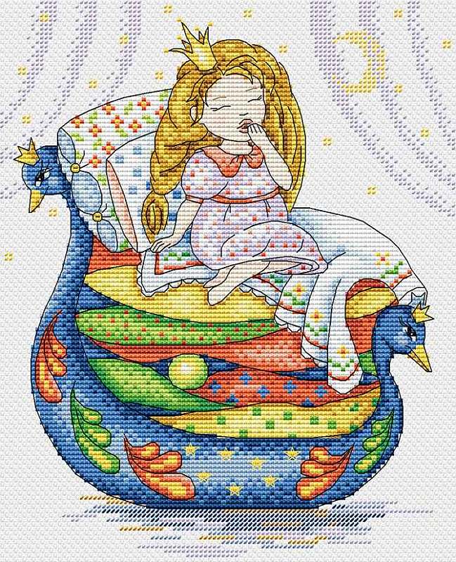 Princess on the pea. Cross stitch kit. MP Studio M-136