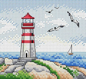 Lighthouse: Sea expanses. Mini Cross stitch kit. MP Studio M-625