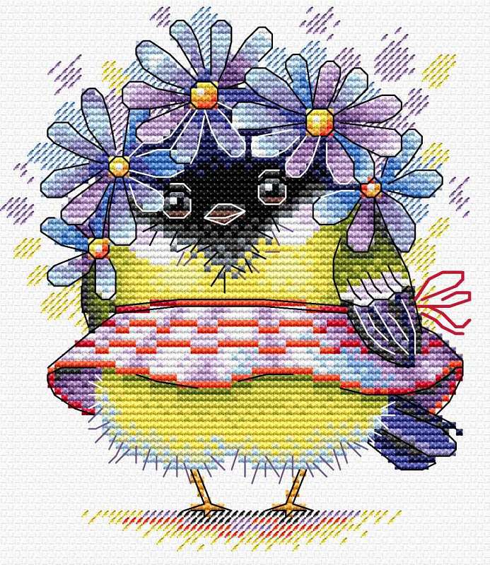 Chickadee: Summer Bird. Cross stitch kit. MP Studio M-299