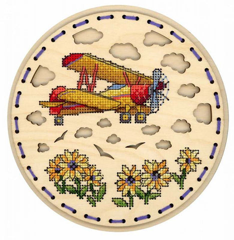 High in the sky.  Cross stitch kit on wooden base.  MP Studio O-030