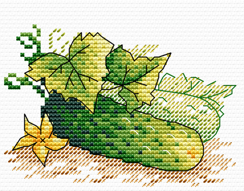 Cucumber. Mini Cross stitch kit. MP Studio M-434