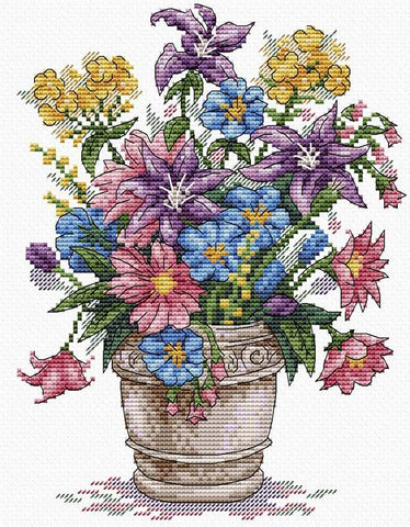 Flower bouquet. Cross Stitch kit. MP Studio M-501