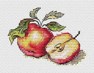 Juicy apples. Mini Cross stitch kit. MP Studio M-596