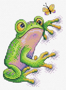 Frog.  Cross stitch kit for cloth embroidery  MP Studio B-534