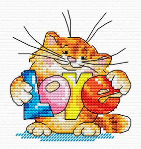 Cat`s LOVE. Cross stitch kit. MP Studio M-037