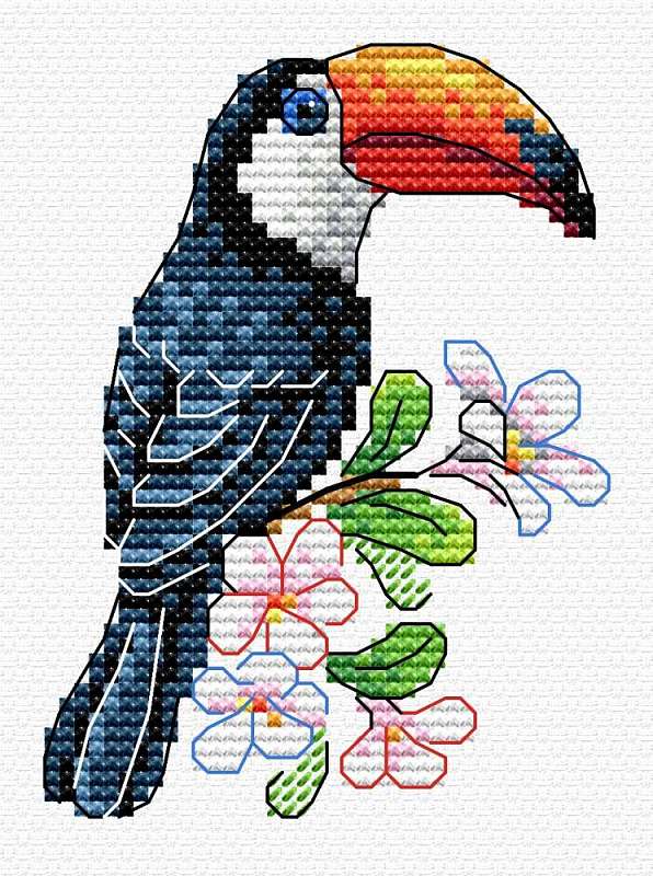 Toucan Cross stitch kit  for  cloth embroidery  MP Studio B-540