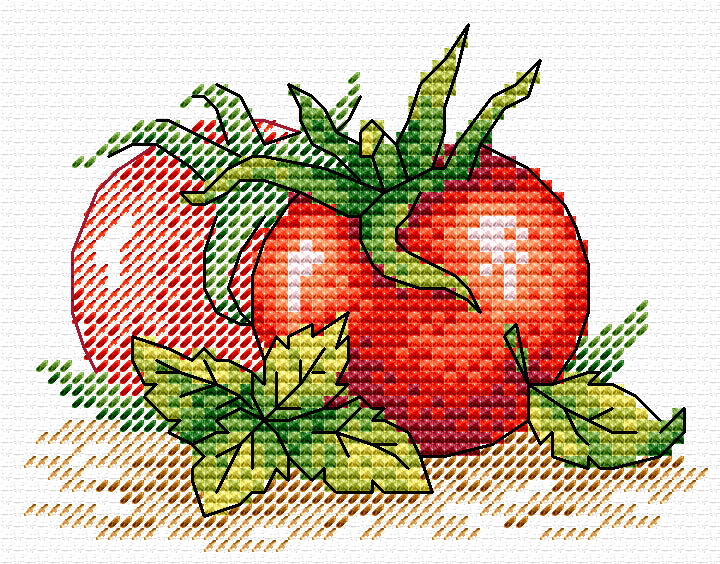 Tomato. Mini Cross stitch kit. MP Studio M-435