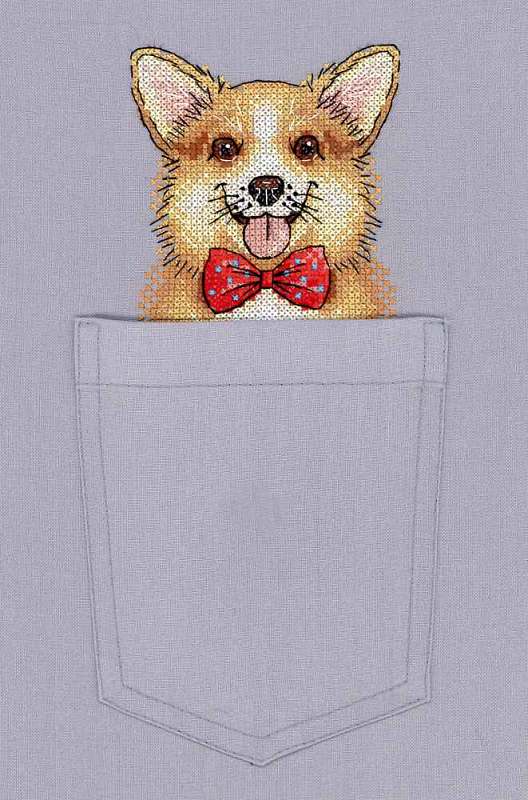 Dog Cross stitch kit for cloth embroidery  MP Studio B-244