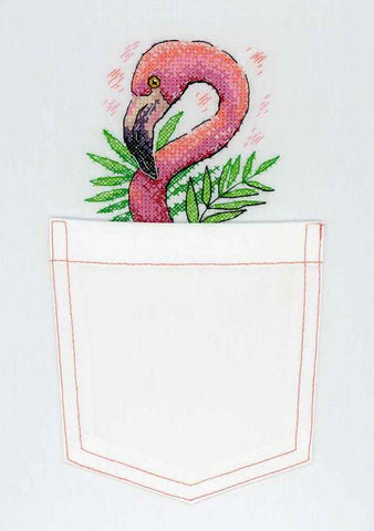 Flamingo Cross stitch kit for cloth embroidery  MP Studio B-248