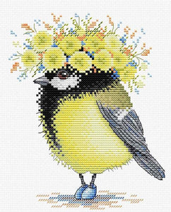Chickadee: Sunny Bird. Cross stitch kit. MP Studio M-203