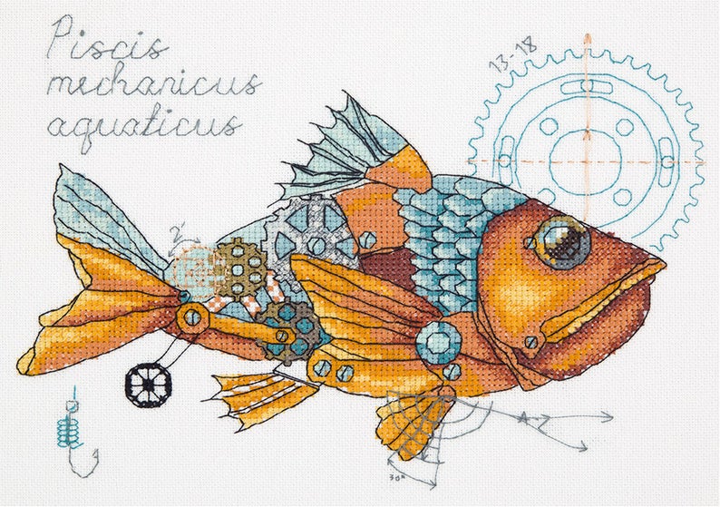 Mechanical Fish.  Cross Stitch Kit Panna M-1914