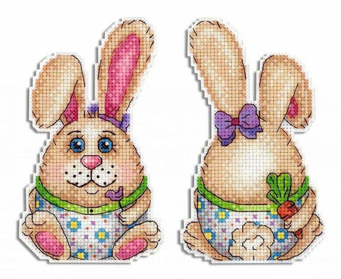 Easter Bunny 2D Cross stitch kit on plastic canvas. MP Studio P-408