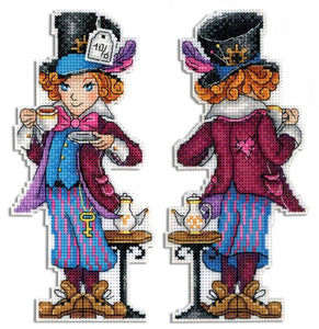 Mad Hatter from Alice in Wonderland. 2D Cross stitch kit on plastic canvas. MP Studio P-349