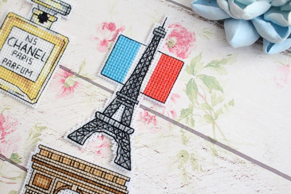 France. Magnets  Cross stitch kit on plastic canvas. MP Studio P-306
