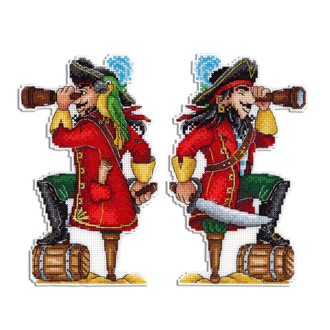 Brave Pirate.  2D  Cross stitch kit on plastic canvas. MP Studio P-450