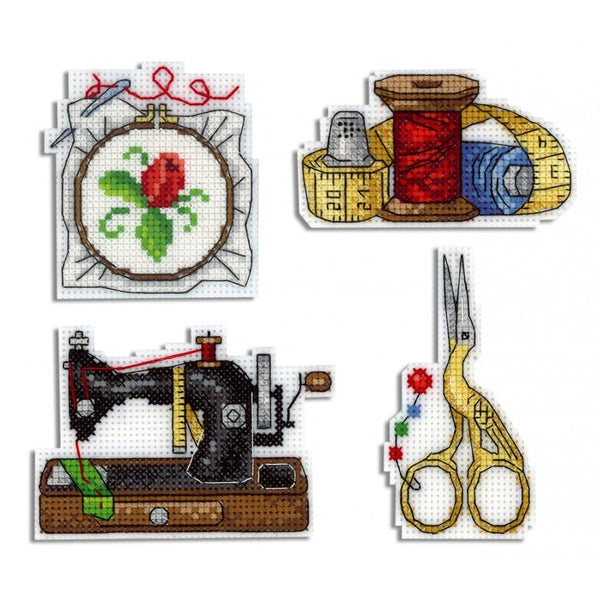 Sewing Embroidery Magnets  Cross stitch kit on plastic canvas. MP Studio P-339