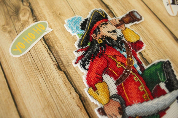 Brave Pirate.  2D  Cross stitch kit on plastic canvas. MP Studio P-450
