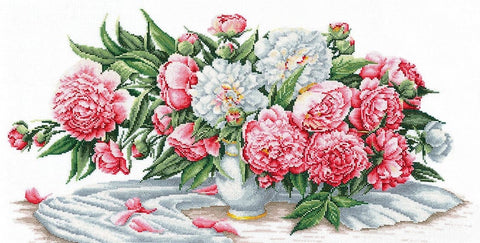 Peony Flowers. cross stitch kit. Adrianna  B-17