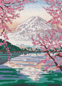 Fuji and Lake Kawaguchi. Cross Stitch Kit Oven 1311