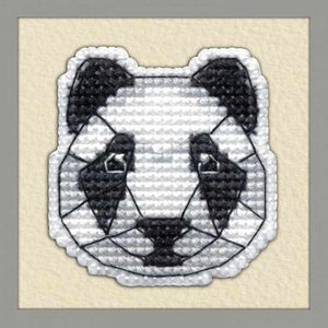 Panda Pin. Mini Embroidery Kit on plastic canvas Oven 1092