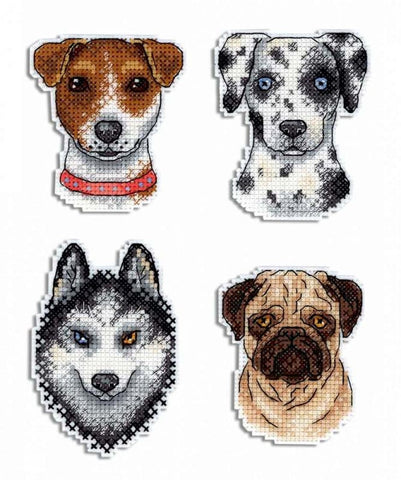 "Who said..." Woof  Magnets  Cross stitch kit on plastic canvas. MP Studio P-409