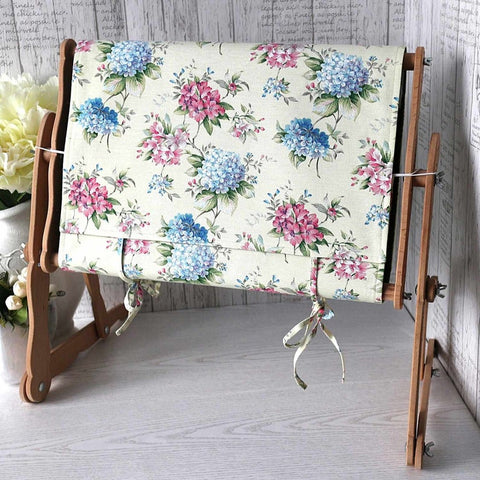 Hoop/Stand cover, protection for embroidery set. Width 19.68". Hydrangea white pattern.