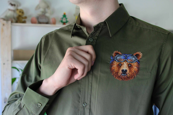 Bear rider Cross stitch kit for cloth embroidery  MP Studio B-259