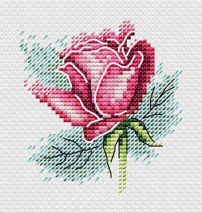 Rose. Mini Cross stitch kit. MP Studio M-631