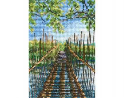 Foot-bridge on the Austin lake. Cross Stitch Kit RTO C313